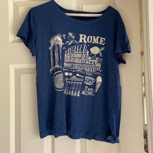 J. Crew Rome Blue Graphic Tee